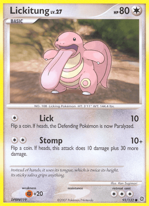 Lickitung, card 91 from Secret Wonders
