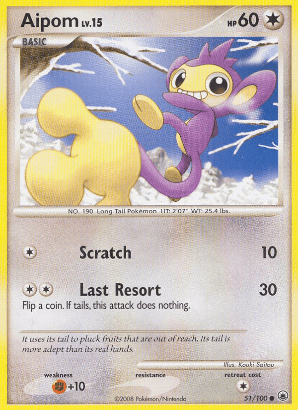 Aipom, card 51 from Majestic Dawn