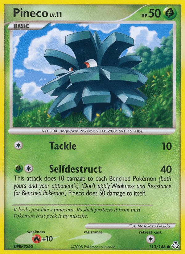 Pineco, card 113 from Legends Awakened