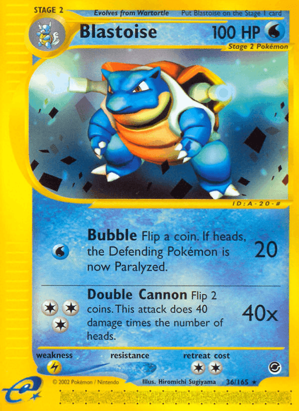 Blastoise, carta 36 di Expedition Set Base