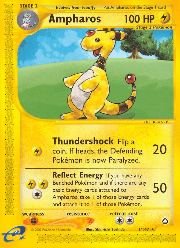 Ampharos, carta 1 de Aquapolis
