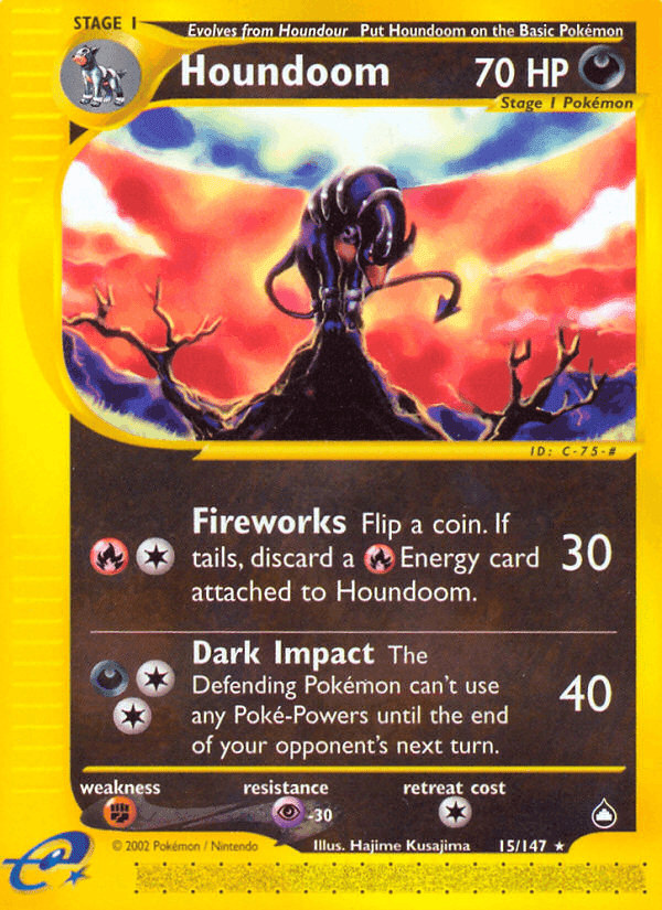 Houndoom, carta 15 de Aquapolis