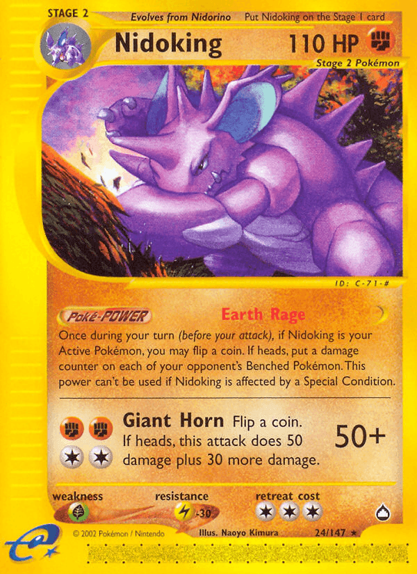 Nidoking, carta 24 de Aquapolis