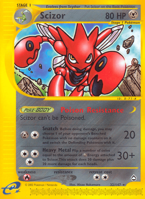 Scizor, carta 32 di Aquapolis