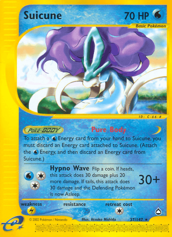 Suicune, carta 37 de Aquapolis