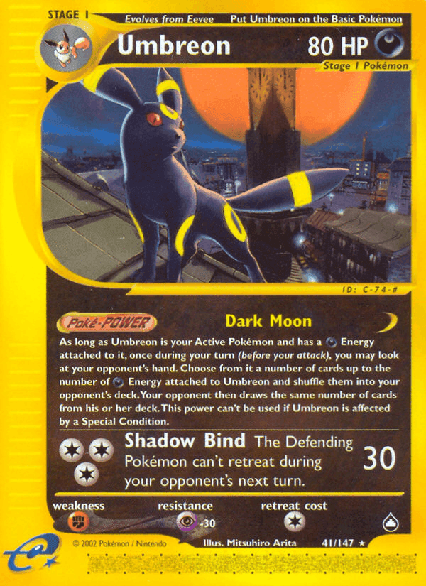 Umbreon, carta 41 di Aquapolis