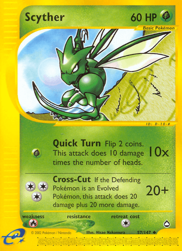 Scyther, carta 57 de Aquapolis