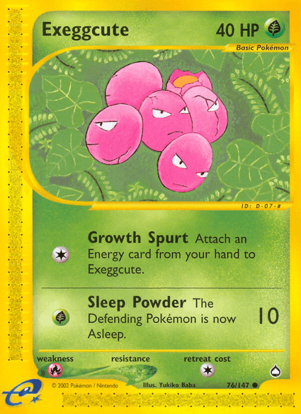 Exeggcute, card 76 from Aquapolis