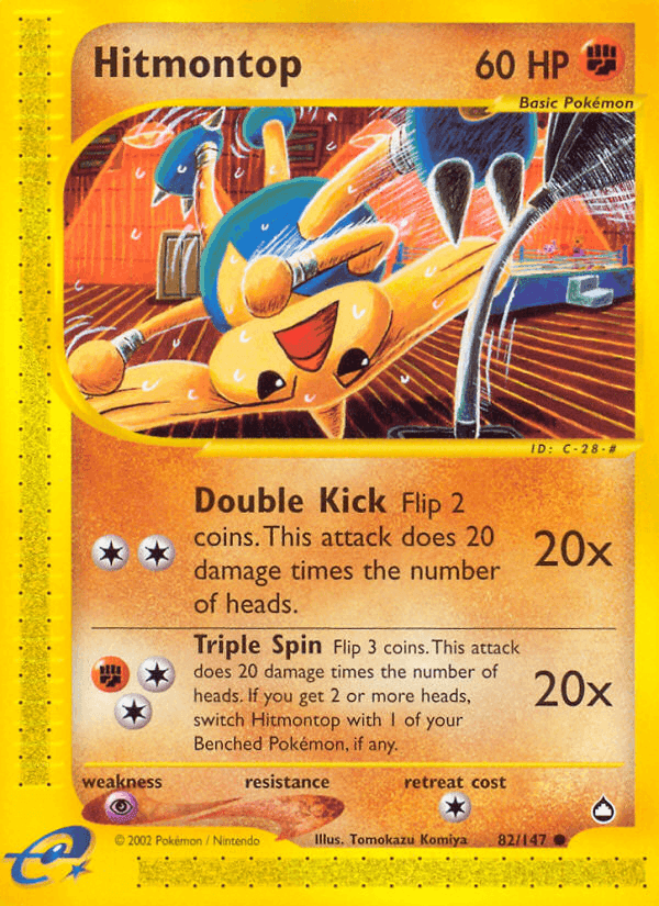 Hitmontop, card 82 from Aquapolis