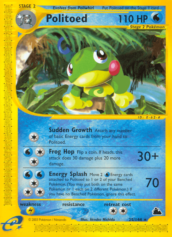 Politoed, card 25 from Skyridge