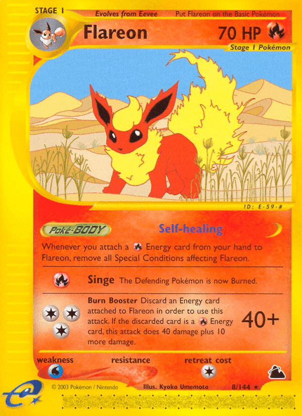 Flareon, carta 8 de Skyridge