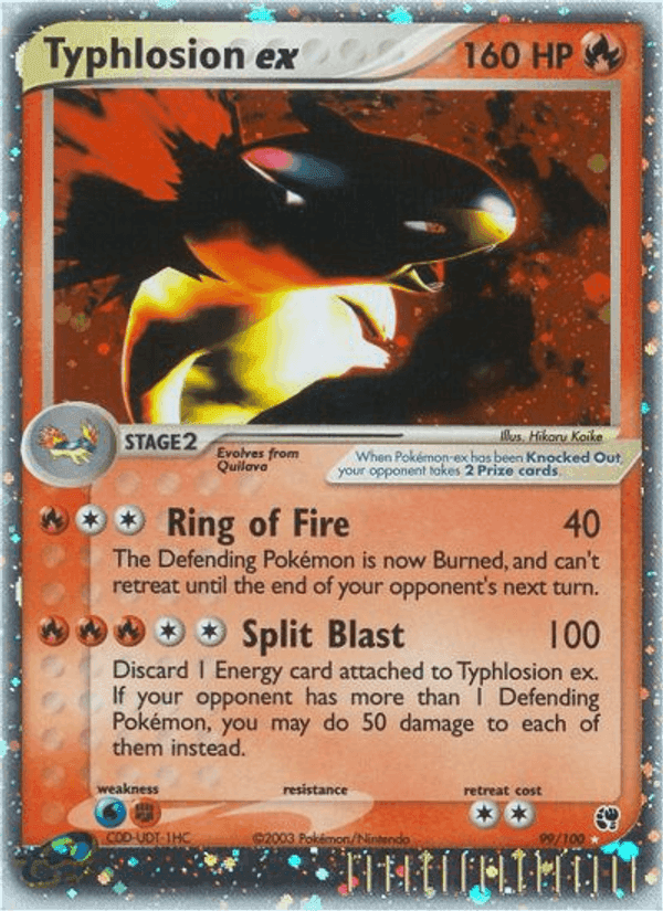 Typhlosion ex, carta 99 di EX Tempesta di Sabbia