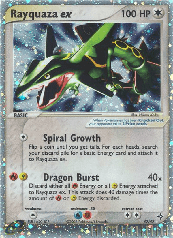 Rayquaza ex, carta 97 di EX Drago