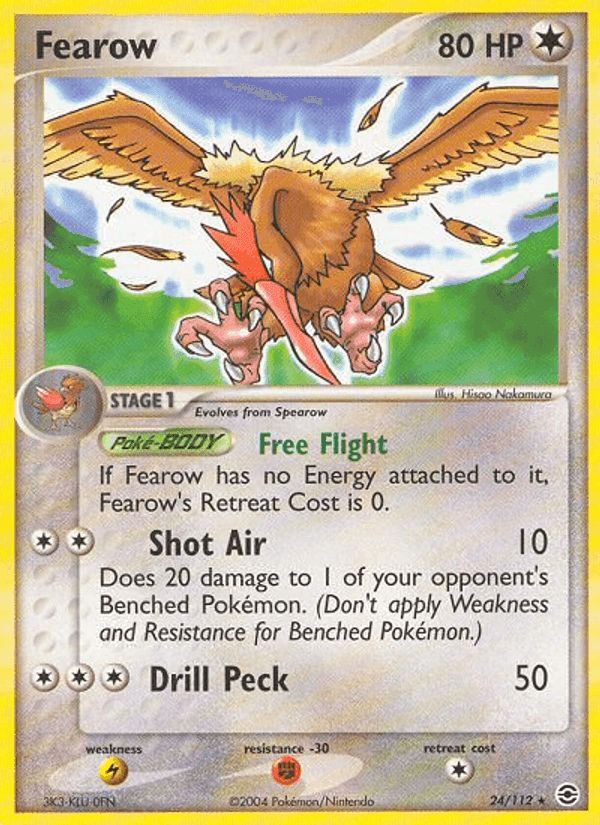 Fearow, carta 24 di EX RossoFuoco e VerdeFoglia
