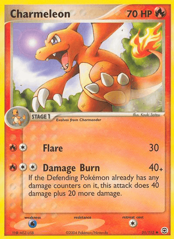 Charmeleon, carta 31 di EX RossoFuoco e VerdeFoglia