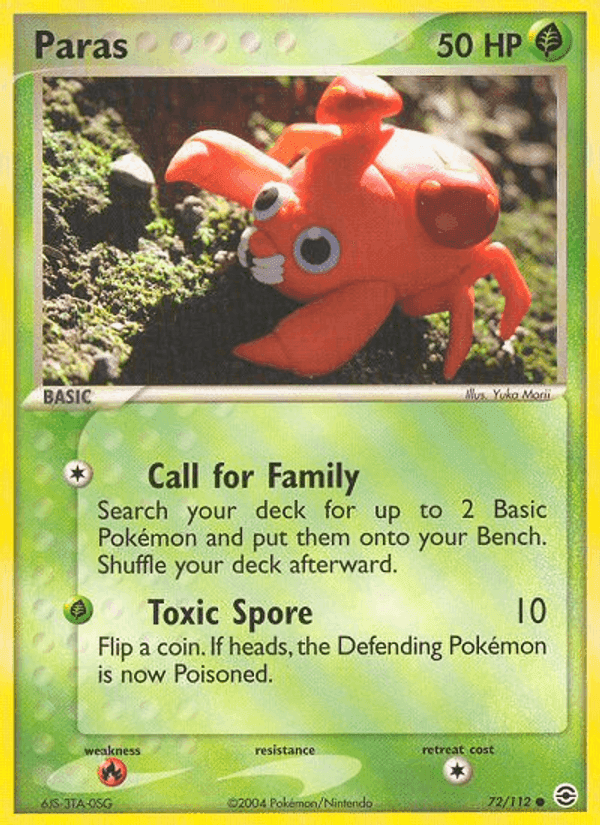 Paras, card 72 from FireRed & LeafGreen