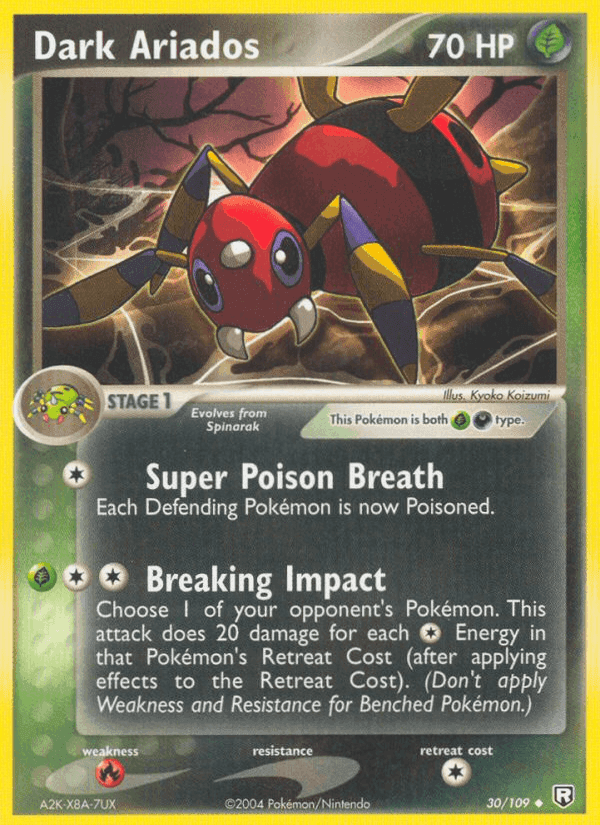 Dark Ariados, carta 30 de Team Rocket Returns