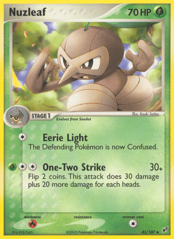 Nuzleaf, card 43 from Deoxys