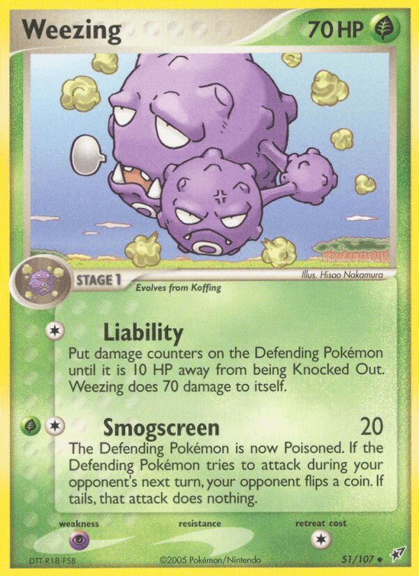 Weezing, carta 51 de Deoxys