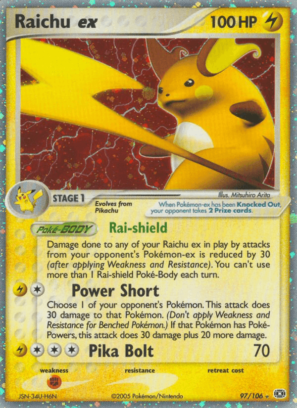 Raichu ex, card 97 from Emerald