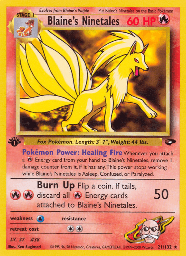 Blaine's Ninetales, carta 21 de Gym Challenge