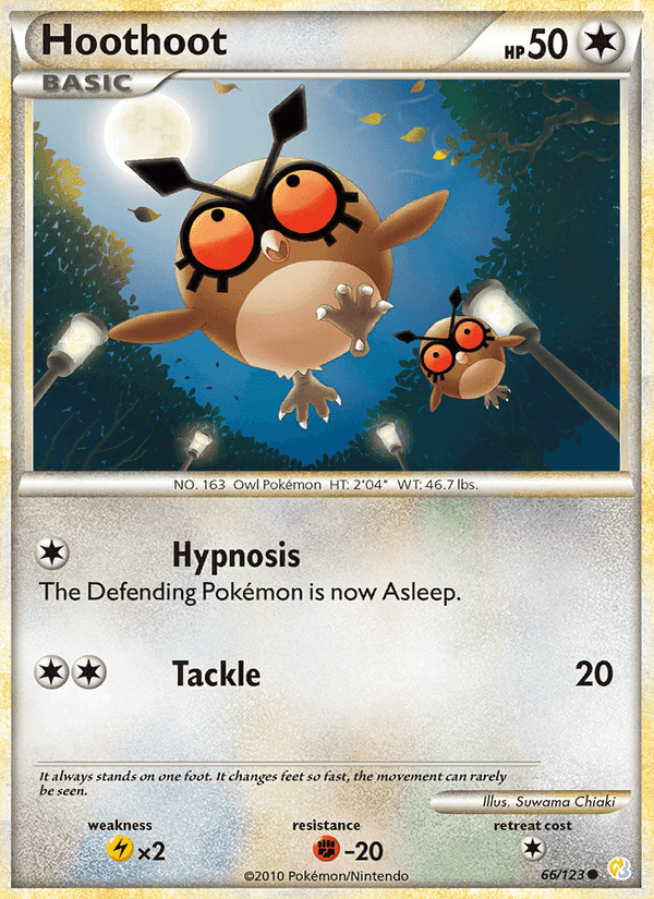 Hoothoot, card 66 from HeartGold SoulSilver