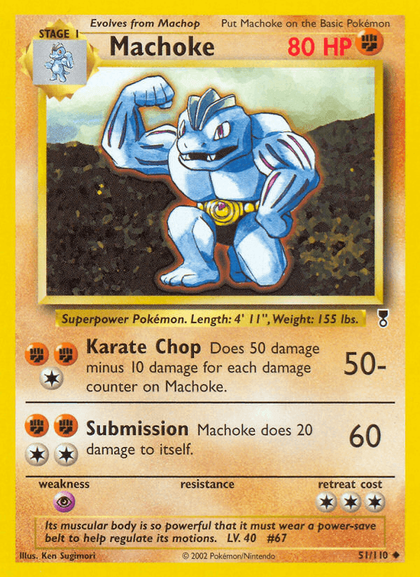 Machoke, card 51 from Legendary Collection