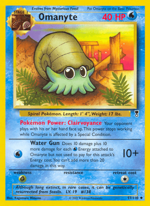 Omanyte, carta 57 de Legendary Collection