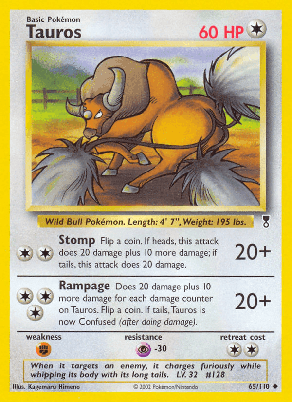 Tauros, card 65 from Legendary Collection