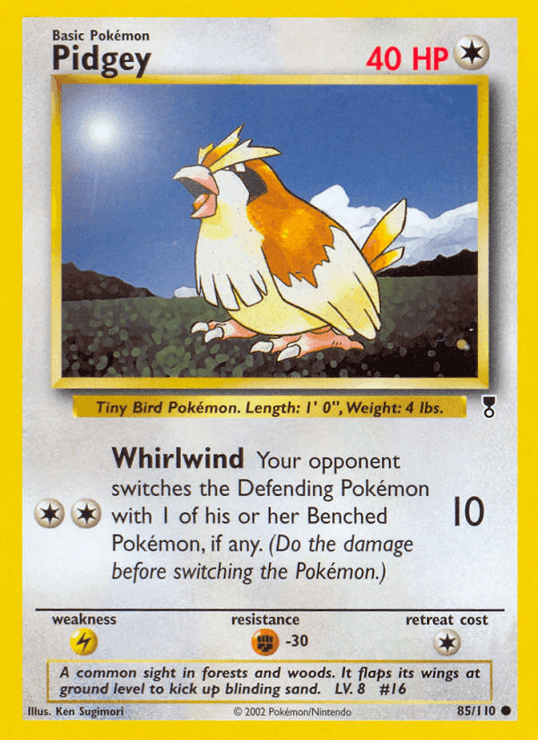 Pidgey, card 85 from Legendary Collection