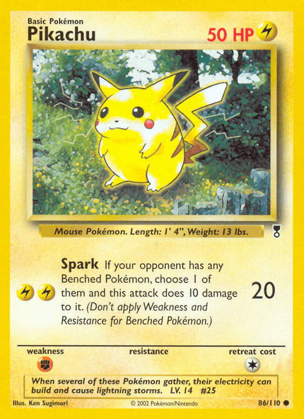 Pikachu, carta 86 de Legendary Collection
