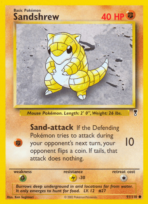 Sandshrew, carta 91 de Legendary Collection