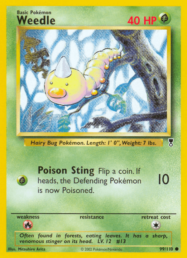 Weedle, card 99 from Legendary Collection