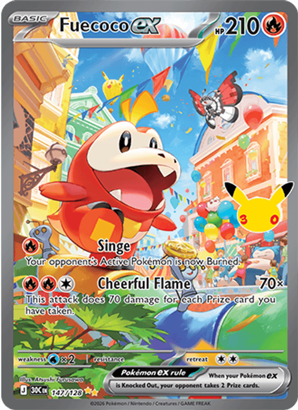 Fuecoco ex, card 147 from 30th Celebration