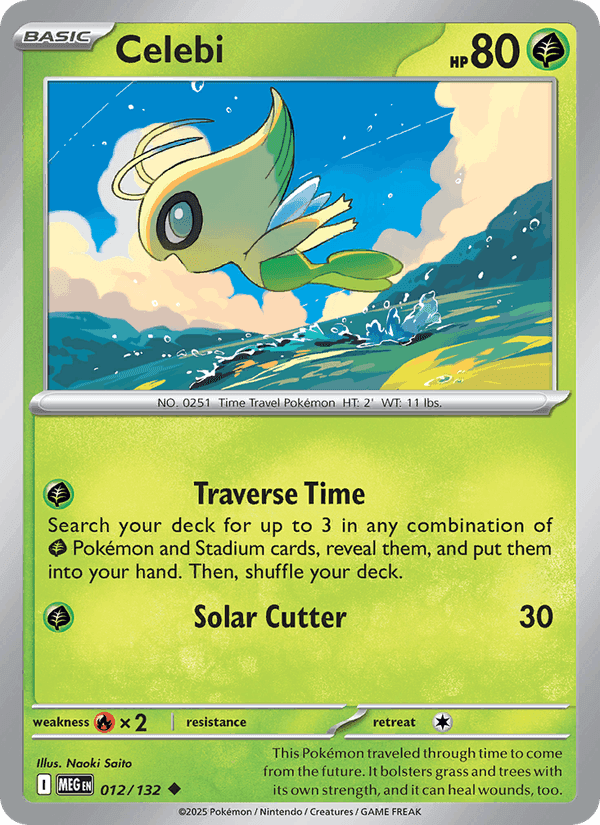 Celebi, card 012 from Mega Evolution