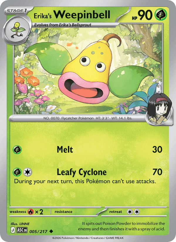 Erika's Weepinbell, card 005 from Ascended Heroes