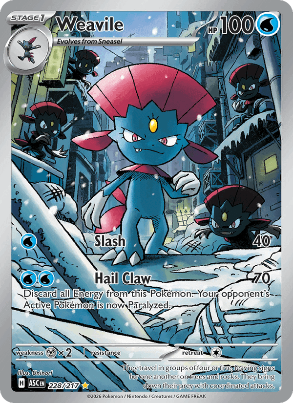 Weavile, carta 228 de Ascended Heroes