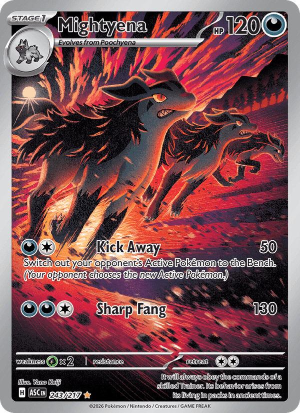 Ascended Heroes の 243 番、Mightyena