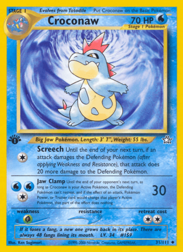 Croconaw, carta 31 de Neo Genesis