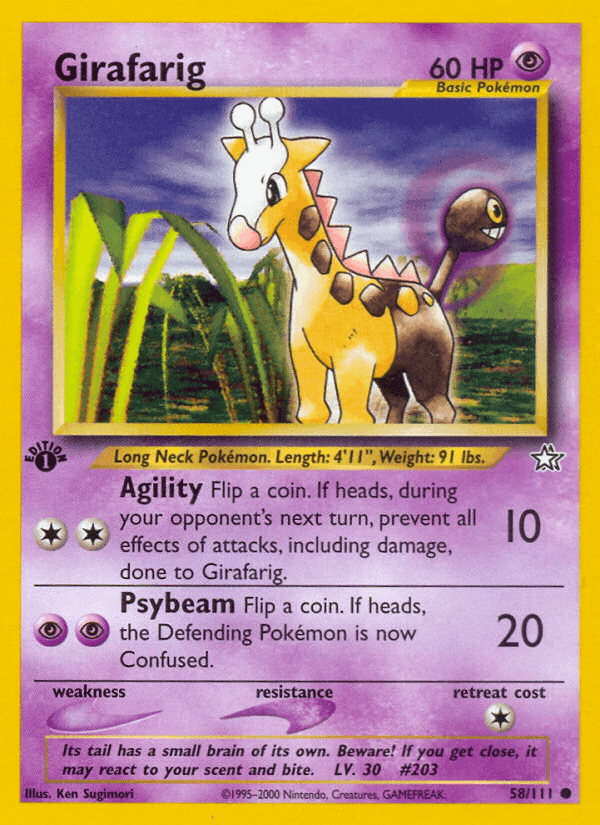 Girafarig, card 58 from Neo Genesis