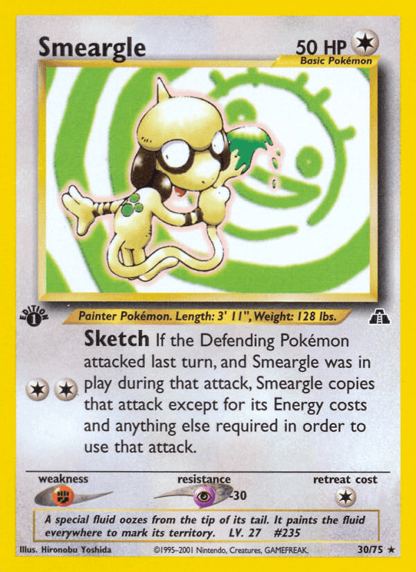 Smeargle, card 30 from Neo Discovery