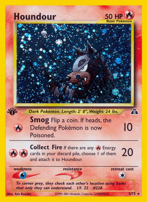 Houndour, carta 5 de Neo Discovery