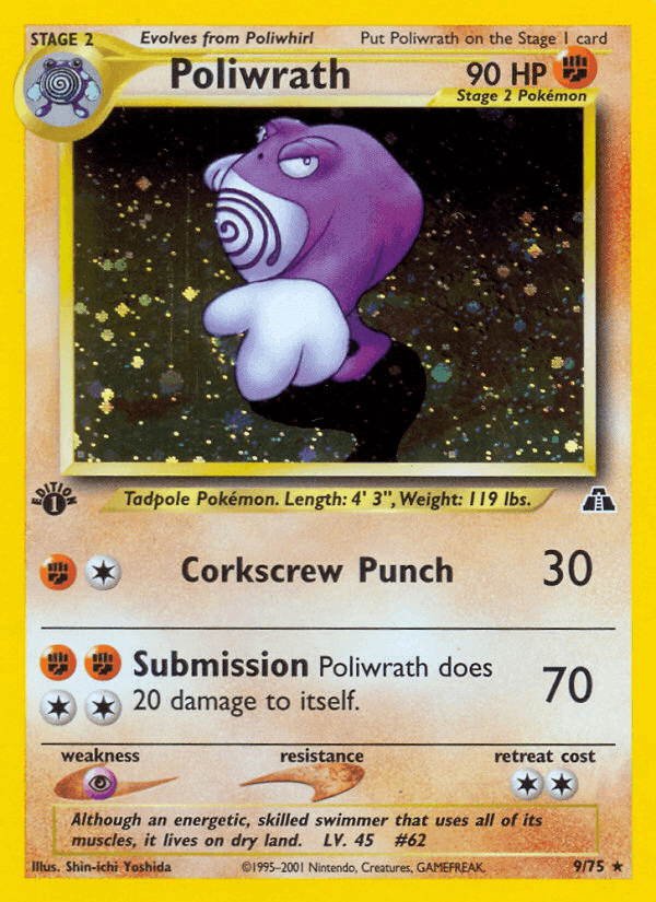 Poliwrath, carta 9 de Neo Discovery
