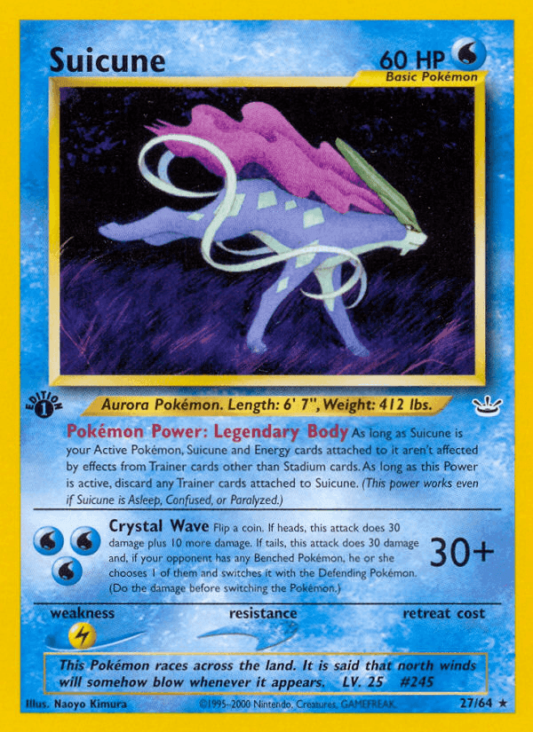Suicune, carta 27 di Neo Revelation
