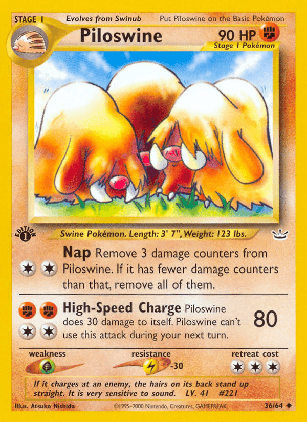 Piloswine, carta 36 de Neo Revelation