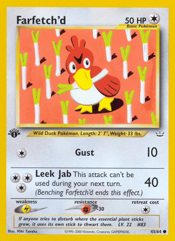 Farfetch'd, carta 43 de Neo Revelation
