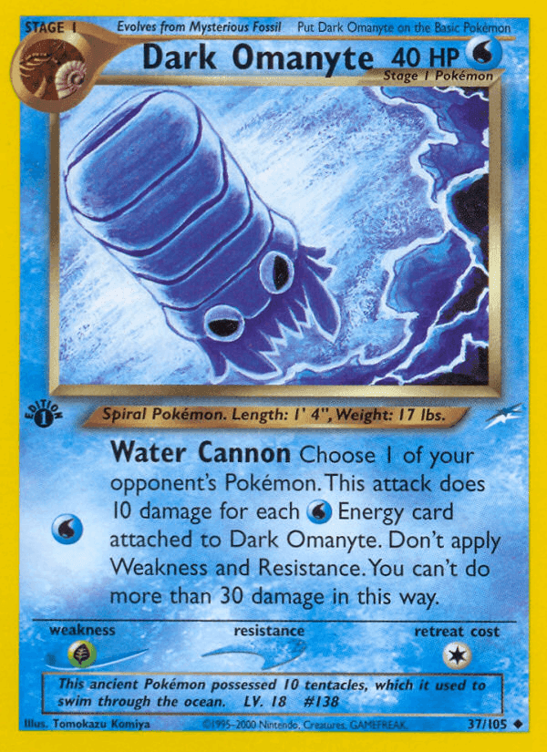 Dark Omanyte, carta 37 de Neo Destiny