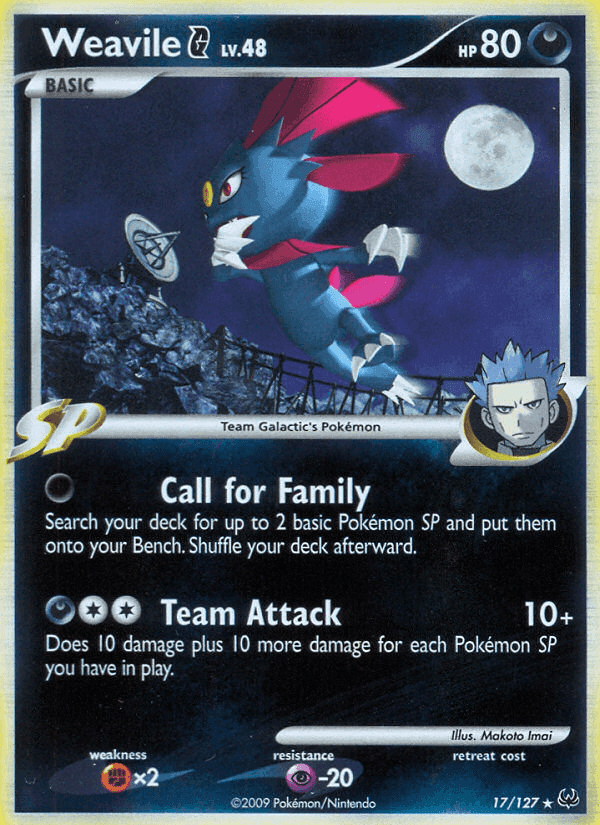 Weavile G, carta 17 di Platino