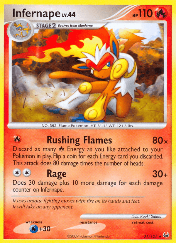 Infernape, carta 31 di Platino