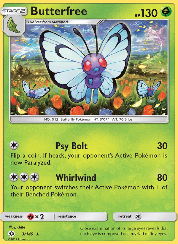 Butterfree, carta 3 de Sun & Moon